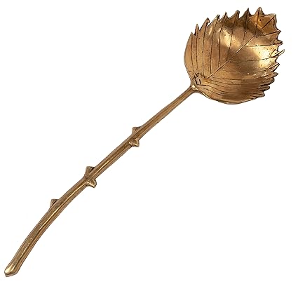 Biswa Bangla Handcrafted Dokra Serving Spoon in Leaf Design