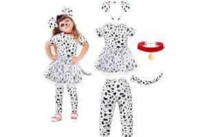 MOMMY'S NEW MAN Toddler Girls Dalmatian Costume Outfit 101 Days of School Shirt Tutu with Accessories
