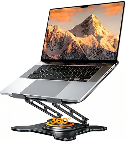 PLIXIO Adjustable Laptop Stand With 360° Rotating Base Tabletop Laptop - View #4