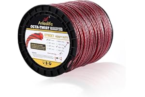 A ANLEOLIFE 5-Pound Heavy Duty Octa-Twist .095-Inch-by-1536-ft Trimmer Line Spool,OTRIXT Co-Extruded Multi-Edge Spiral Weed Eater String, Red