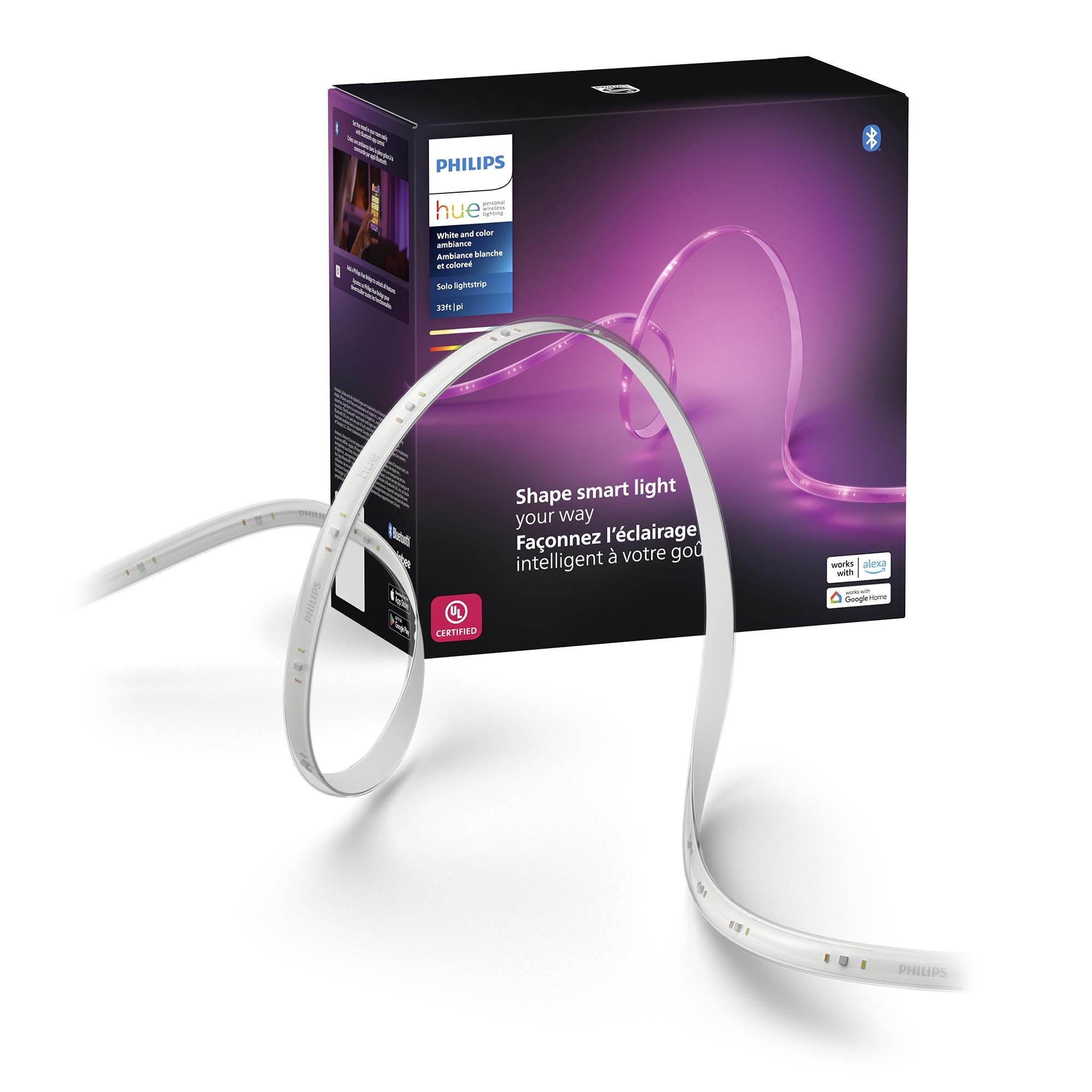 Photo 1 of Philips Hue Indoor 16 Ft Smart LED Solo lightstrip Base Kit - 1 Pack - Control with Hue App - Compatible with Alexa, Google Assistant and Apple HomeKit