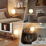 ONEWISH Touch Bedside Table Lamp 3 Way Dimmable Opal Glass Shade 6W LED view 5