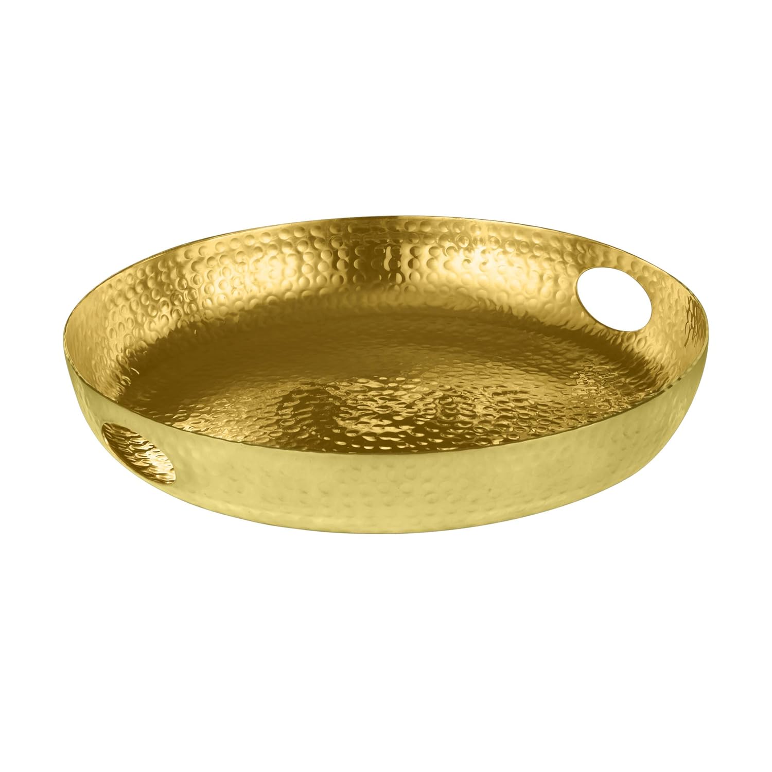 American Metalcraft ATHG16 Hammered Aluminum Beverage Tray, Round, Gold, 16-Inch Diameter