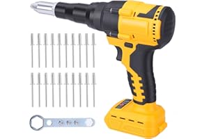 WODHMIEY Cordless Rivet Gun Replacement for Dewalt 20V Battery, Brushless Motor, Electric Rivet Tool with LED Light, 3 Rivet 