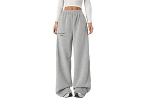 RoseSeek Girl's Baggy Sweatpants Letter Print High Waisted Wide Leg Pants Joggers Sweat Track Pants Trendy