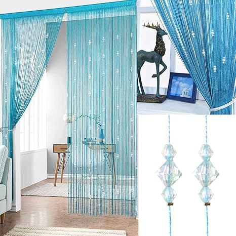 cortina con cuentas de cristal