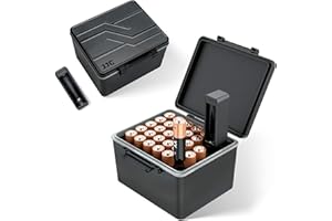28 Slots AA Double A Battery with Removable Battery Tester, Waterproof and Shockproof AA Battery Storage Box