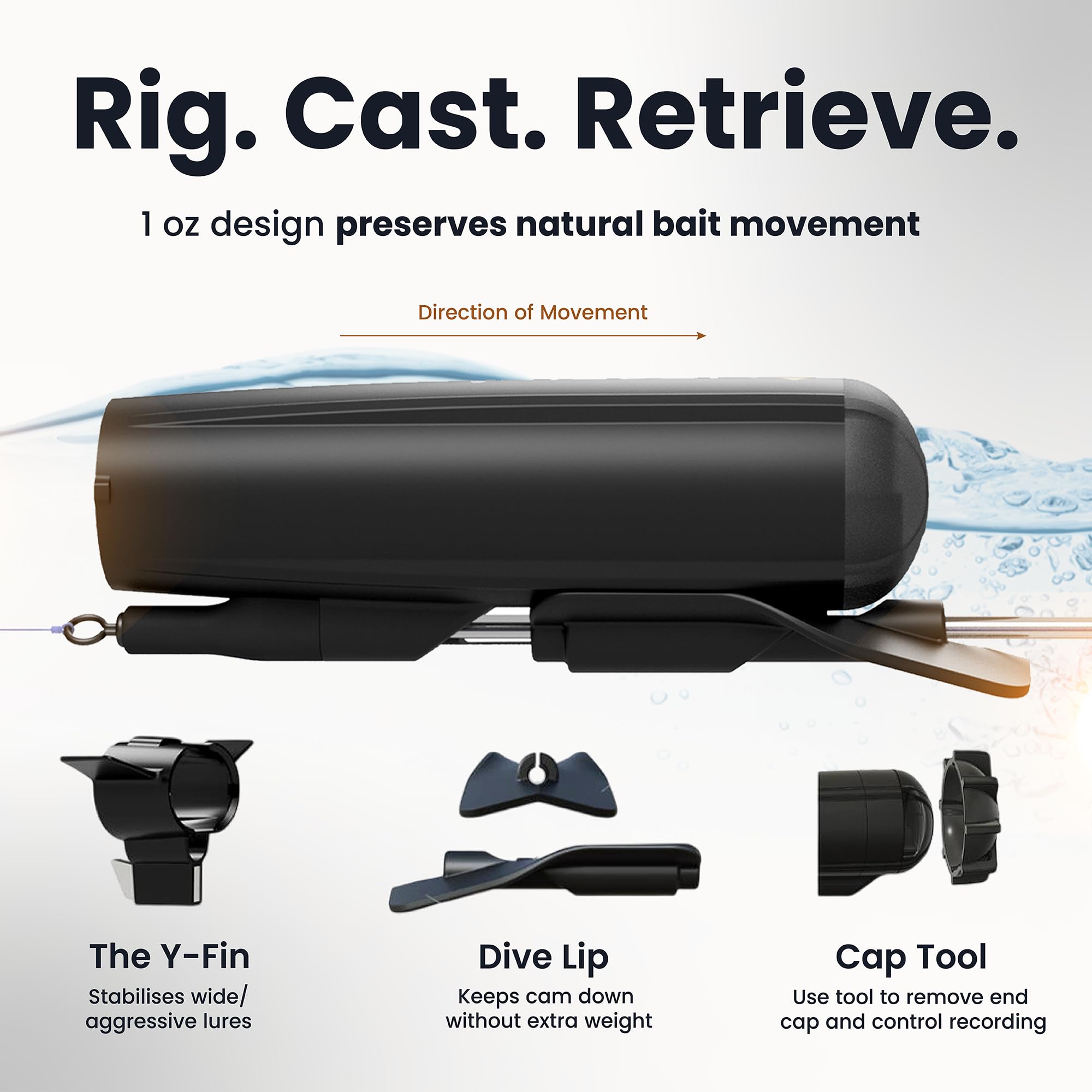 Westin Explore Cam - Fishing Gifts for Men - Castable Underwater Fishing Camera for Lure Fishing – Full HD 1080P with Direct Playback on iPhone & Android