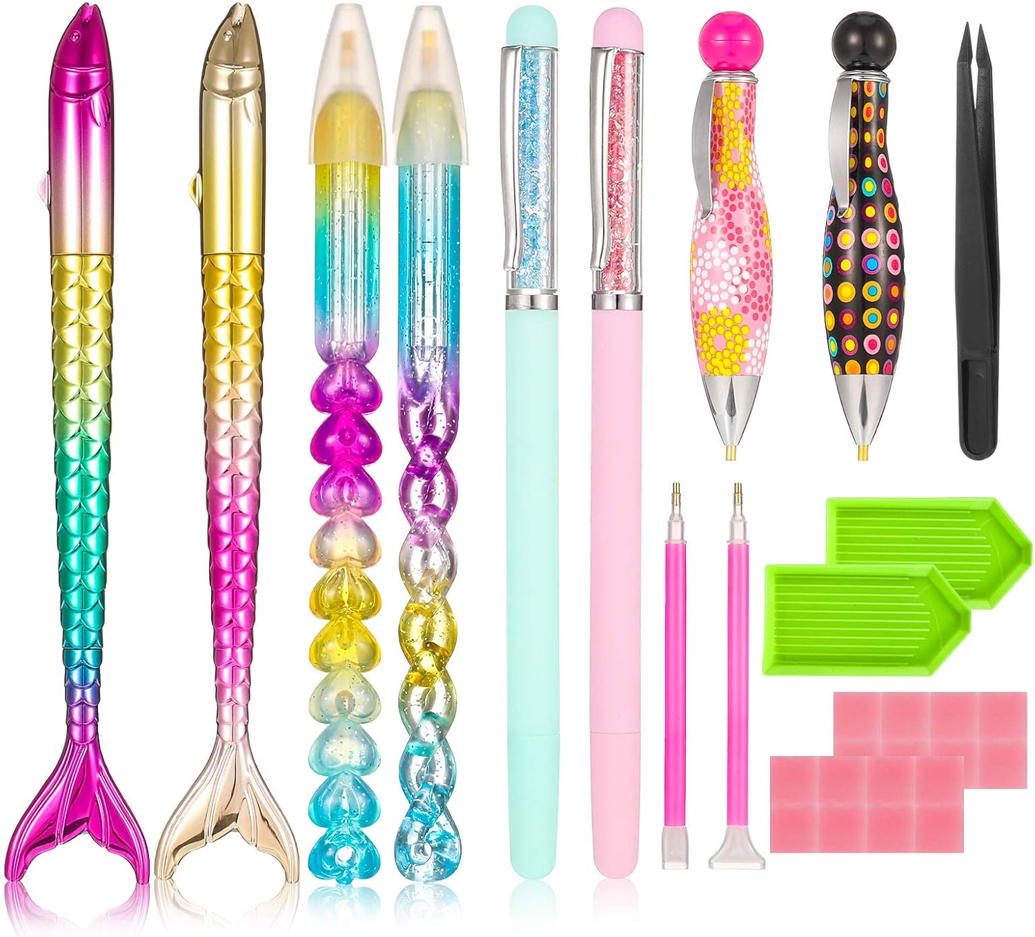 umorismo 33Pcs 5D Diamond Art Painting Tools, Includes 8 Diamond Art Painting Pens, 2 Plastic Trays, 2 Diamond Sticky Pen