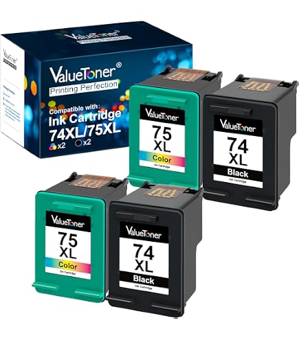 Kingsale 74XL 75XL Black Ink Cartridge – Remanufactured For HP Photosmart C4385 C4390