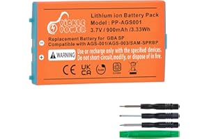 GBA SP Battery Replacement, Pickle Power Rechargeable Lithium-ion Battery with Tool Kit Compatible with Nintendo Gameboy Adva