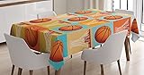 Ambesonne Sports Tablecloth, Basketball Pattern