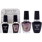 Cuccio Colour Match Makers Set - Coffe Tea or Me for Women - 2 Pc 0.44oz Veneer Soak Of Gel Nail Polish, 0.43oz Colour Nail Polish
