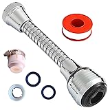 Flexible Faucet Sprayer 360 ° Kitchen Sink Aerator ABS Polished Chrome for Cold 