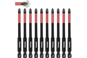 10-Pack 2 Phillips Bits #2 Impact Magnetic, Professional Long Phillips Head Drill & Screwdriver Bit (3.54 Inch), S2 Alloy Ste