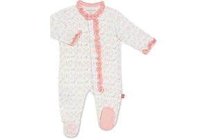 MAGNIFICENT BABY Magnetic Me Footie Pajamas Soft Modal Baby Sleepwear with Quick Magnetic Fastener | Boys and Girls Sleeper Preemie-24 Months
