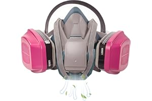 Zekkip Respirator 6502QL Mask with Filters - Quick Latch Half Face Reusable Gas Dust Mask Respirator for Painting,Woodworking,Construction,Sanding,Welding,Spraying,Chemical