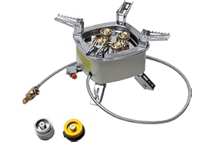 The Bincho Grill Charcoal Starter Gas Burner – 12,800W High Heat Mini Stove with 4 Heads – For Chimneys to Light Binchotan & BBQ Charcoal – Portable Propane/Butane Camping Stove with Piezo Ignition