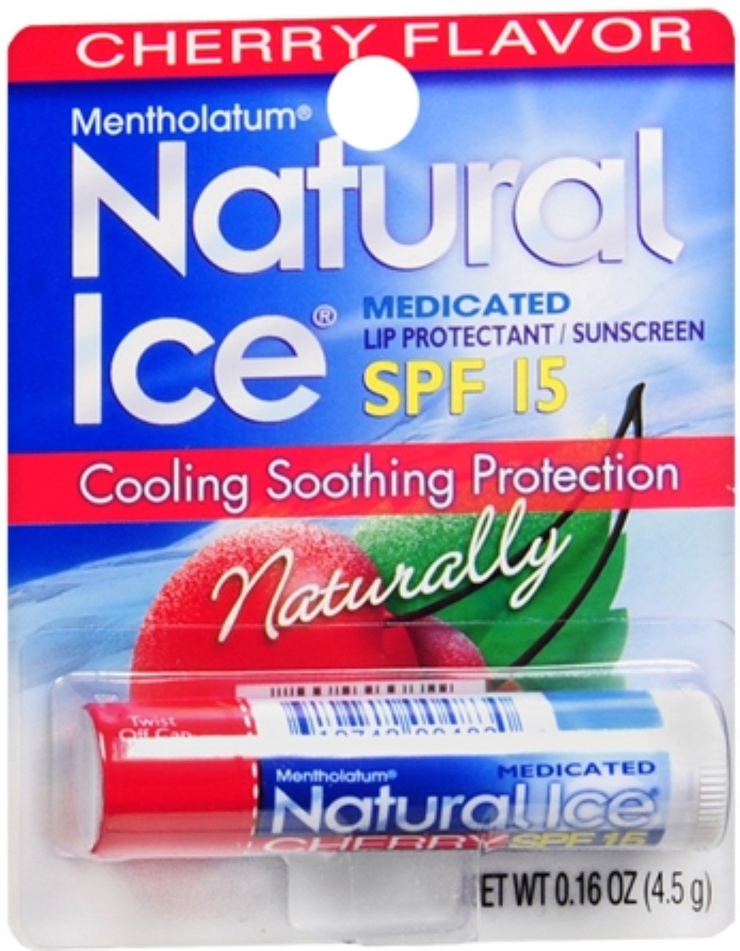 Natural Ice Lip Balm Cherry SPF 15 1 Each (Pack of 3) Beauty