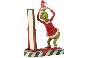 Enesco Jim Shore The Grinch Dressing in Santa Suit Figurine, 8.86" H, Multicolor