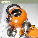 Milestone Camping 2L Whistling Kettle Aluminium Lightweight Orange view 6