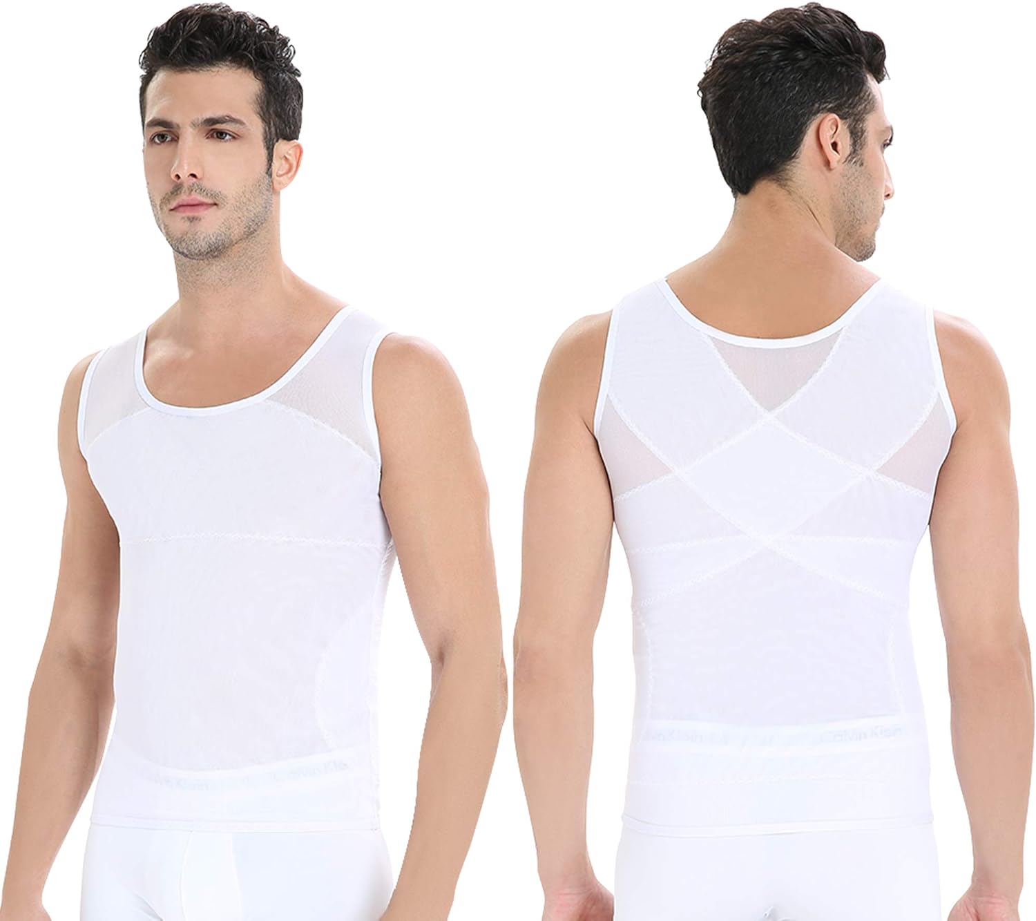 Roacoa Slimming Body Shaper for Men, Tummy Control and Gynecomastia Compression Undershirt: Clothing