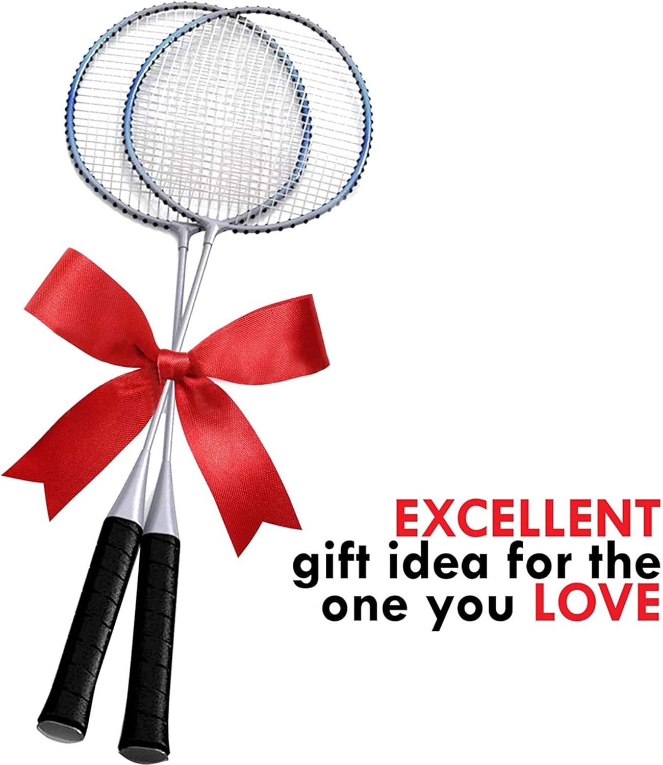Trained Premium Quality Set of Badminton Rackets, Pair of 2 Rackets, Lightweight & Sturdy, with 5 LED SHUTTLECOCKS, for Professional & Beginner Players Adults and Children, Carrying Bag Included : Sports & Outdoors