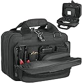 DBTAC Gun Case Bag Upgraded Compact | Tactical 3x Pistol Bag Firearm Shooting Case with Lockable Zipper for Shooting Range Outdoor Hunting | Molle Pouch + US Flag Patch + Universal Holster Included