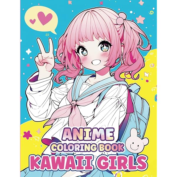 Amazon.com: Anime Coloring Book: Kawaii Girls: Cute Anime Girls To