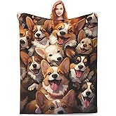 amepay Cute Corgis Blanket Gifts for Corgi Lovers Grils Boys Puppy Corgi Dog Flannel Throw Blankets Soft Fuzzy Lightweight for Home Decor Couch Bed Sofa 60x50 Inches