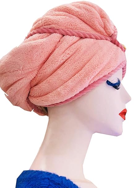 Pink Microfiber Hair Towel Hair Drying Towel Boris Minis Hair