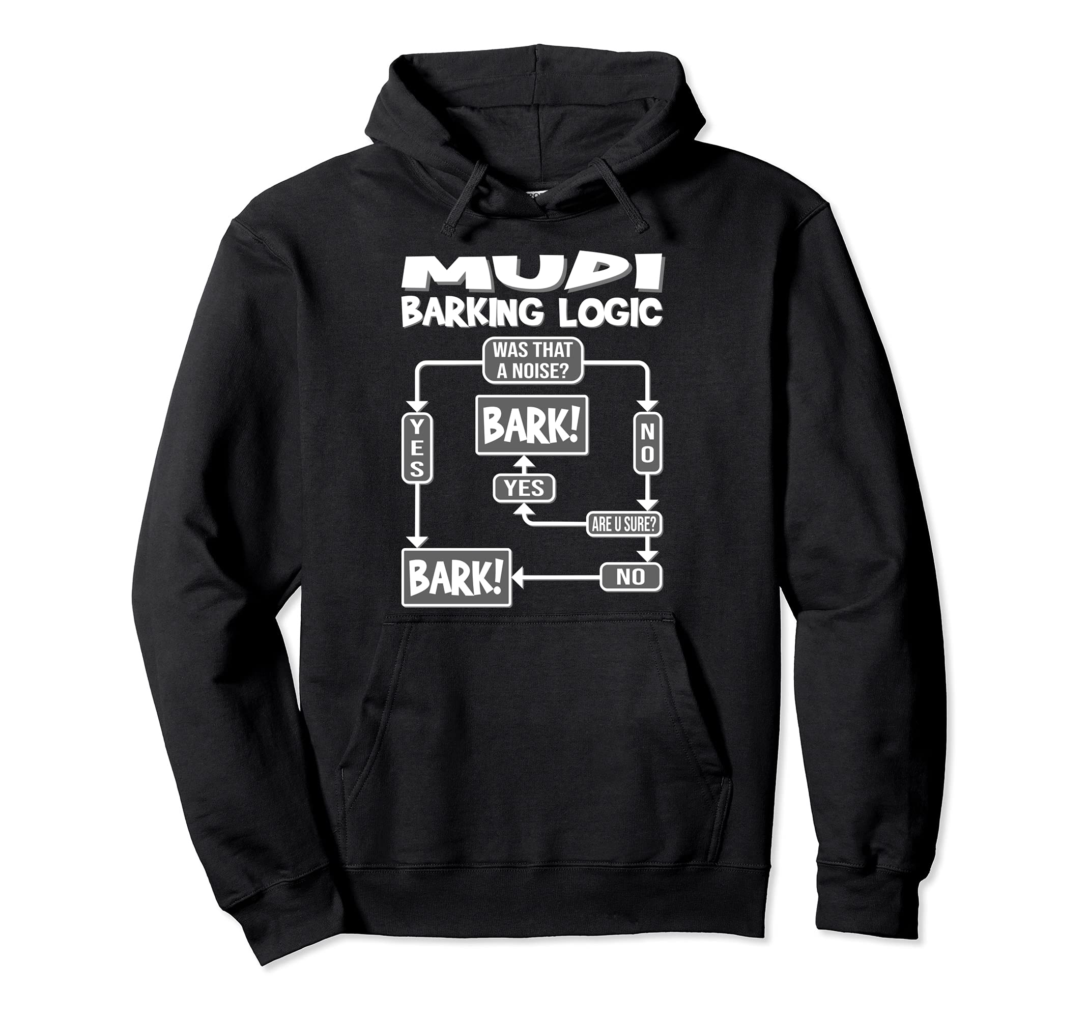Dog Barking Logic, funny dog gift idea, Funny Mudi Pullover Hoodie