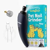 LuckyTail Dog Nail Grinder, Whisper-Quiet, Low-Vibration Trimmer with Light | Patented Design for Calm, Controlled Pet Nail Trims for Anxious Dogs &amp; Cats, 30 dB, 1-Hr Charge, Cordless &amp; Rechargeable