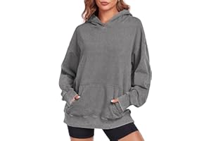 ATOFY Women's Oversized Hoodies Sweatshirts Vintage Acid Wash Cotton Baggy Spring Fall Outfits Pullover Tops