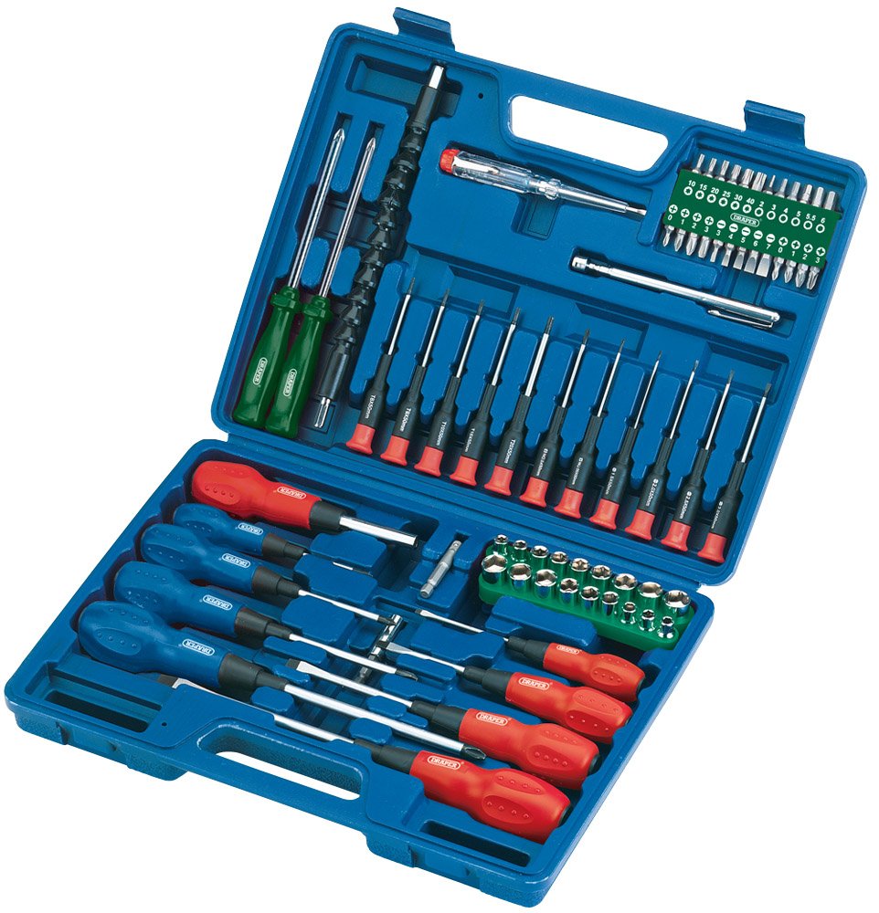 Draper 40850 Screwdriver, Socket and Bit Set (70 Piece)