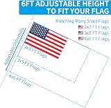 ZMTECH 6 ft Stainless Steel Flag Pole Kit Tangle Free Adjustable Bracket view 6