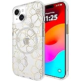 Case-Mate iPhone 15 Case - Floral Gems [12ft Drop Protection] [Compatible with MagSafe] Magnetic Cover with Sparkly Rhinestones for iPhone 15 6.1", Anti-Scratch, Shock Absorbent Materials, Slim