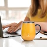 Ideus Coffee Mug 470ml Double Wall Vacuum Stainless Steel Leopard Yellow view 6