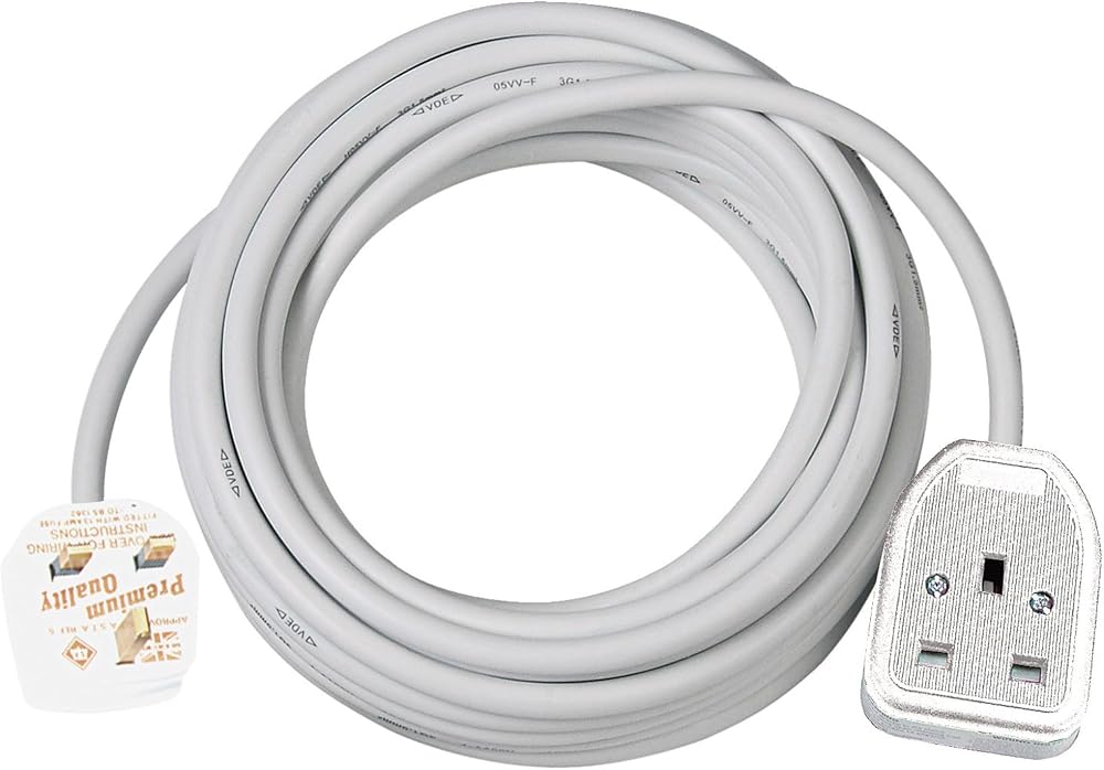 Brennenstuhl 3m Extension Cable White 13A BS Plug for Home Office Use