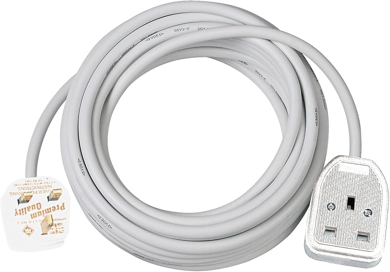 Brennenstuhl 3m Extension Cable White 13A BS Plug for Home Office Use