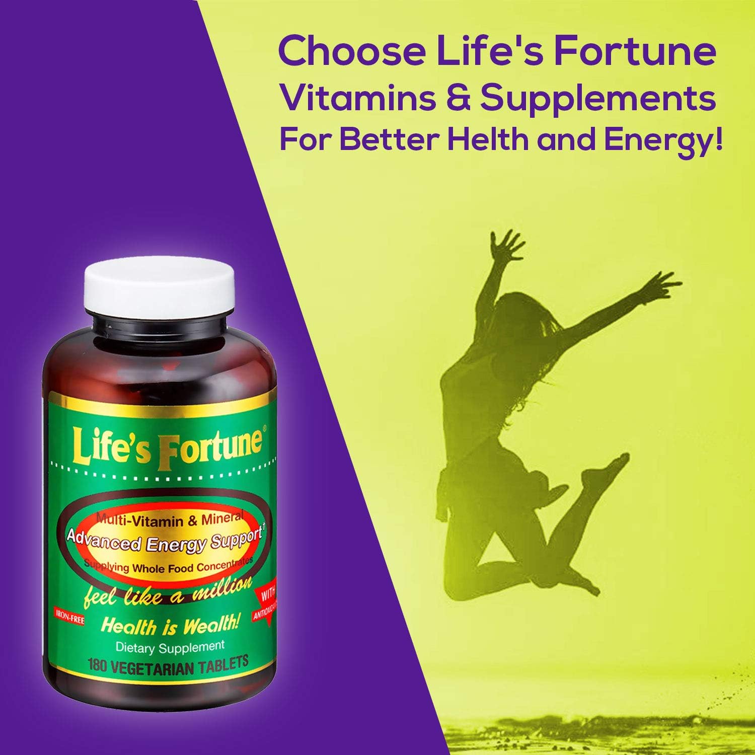 Life's Fortune Multivitamin & Mineral All Natural Energy Source Supplying: Health & Personal Care