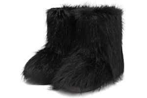 Wnshonzy Fur Boots for Women Platform Mini Boots Y2k Snow Winter Boots Round Toe Comfortable Mid-Calf Boots Short Ankle Boots Fleece Lined Classic Ultra Outdoor Boots