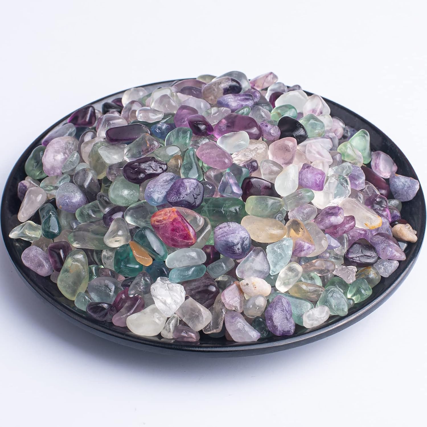 Indoor Fountains & Accessories - SigMntun Fluorite Crystal Chips - 10 oz (283g) Crushed Sea Glass Stones Healing Reiki Crystal Jewelry Making Home Decoration