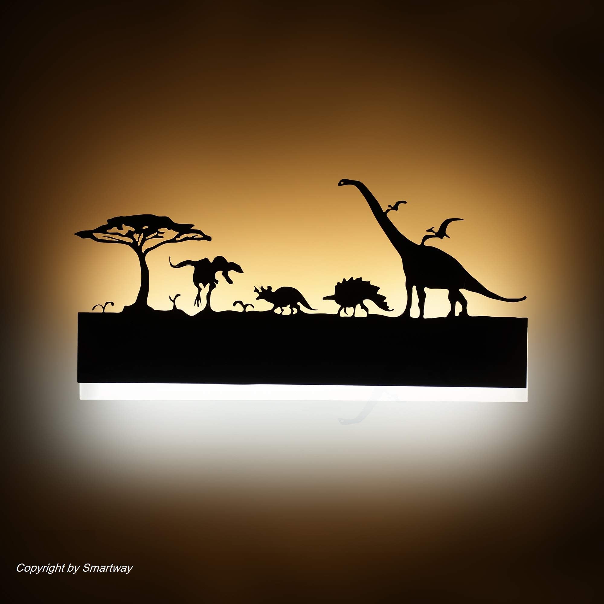 Smartway® 15W LED Rectangle Dinosaur Wall Lamp (Warm White + White)