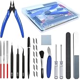 JUNYAOHSU Gundam Model Tool Kit, 28pcs Hobby Building Tool Set, Modeler Basic Tools Craft Set for Cars, Airplanes, Buildings, Gundam, Robots Models Repairing and Fixing
