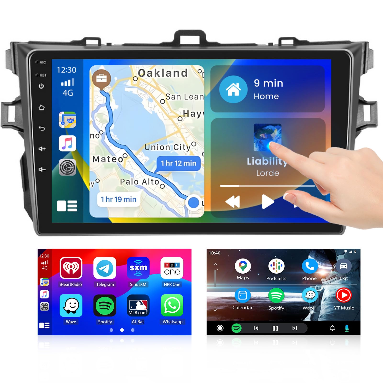Photo 1 of [8Core 4+64G] Radio for Toyota Corolla 2009 2010 2011 2012, 9 inch 1280 * 720 Touch Screen Bluetooth Radio with Wireless Carplay/Bluetooth5.0/32EQ/GPS Navigation/Split Scren/Backup Camera