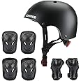 CELOID Kids Bike Skateboard Helmet Pad Set,Toddler Cyling Protective Gear Knee & Elbow Pads Wrist Guards for 5-8-10-12-14-16 Years Girls Boys Bicycle Scooter Roller Skate Inline Skating Rollerblading