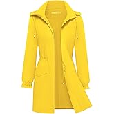 Bloggerlove Women Rain Jacket Waterproof Raincoat with Hood Lightweight Outdoor Windbreaker