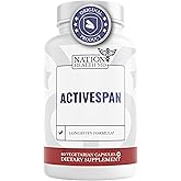 NATION HEALTH MD ActiveSpan - Longevity Supplement for Anti Aging - with Ashwagandha Extract, Astragalus, Cat's Claw, Ceylon Cinnamon, L-Lysine, L-Glutamine & More - 60 Capsules