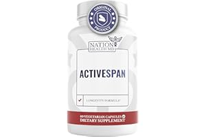 NATION HEALTH MD ActiveSpan - Longevity Supplement for Anti Aging - with Ashwagandha Extract, Astragalus, Cat's Claw, Ceylon Cinnamon, L-Lysine, L-Glutamine & More - 60 Capsules
